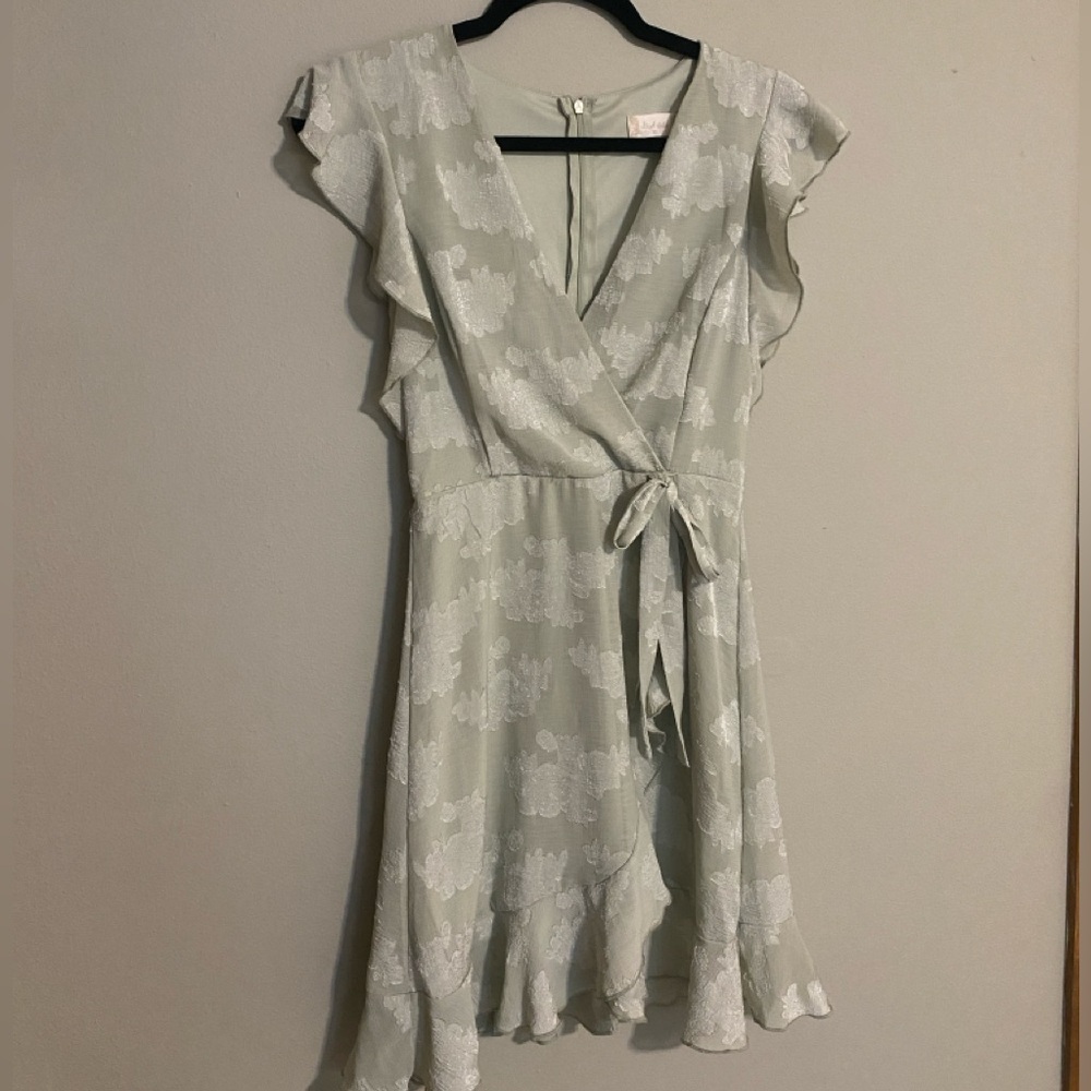 Altered State Green Floral Wrap Dress